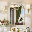 24"x32" Arched Bathroom Vanity Mirror, Brushed Gold Aluminum Frame