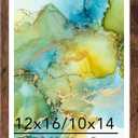 12x16 Frame Deep Brown with 10x14 Mat, for 30 x 40cm Diamond Art Painting, Display Picture 10 x 14 with Mat or 12 x 16 without Mat, Wood Large 12x16 Picture Frame for Wall Hanging, Deep Brown, 1 Pack