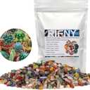 RIFNY Decorative Polished Rocks, 0.3" Gravel Rocks Crushed Crystal for Plant Flower Pots Succulents Cactus Bamboo Plant Vase Filler Aquarium Fish Tank Decorations and DIY Craft (3 LB, Colorful)