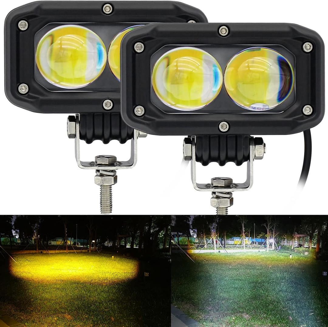 STDYSUN LED Driving Fog Lights Motorcycle Fog Lights Dual Color Amber/White 2Pcs 3.7Inch Pod Lights Offroad Lights Work Auxiliary Lights fit for Motorcycle Truck Car ATV SUV Boat Forklift Tractor STDYSUN LED Driving Fog Lights Motorcycle Fog Lights Dual Color Amber/White 2Pcs 3.7Inch Pod Lights Offroad Lights Work Auxiliary Lights fit for Motorcycle Truck Car ATV SUV Boat Forklift Tractor