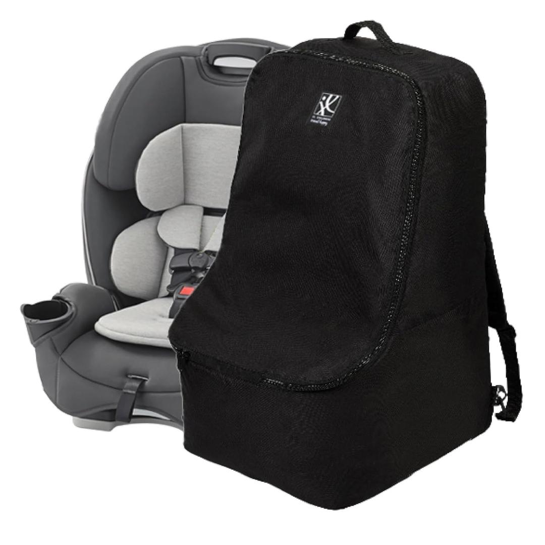 J.L. Childress Padded Backpack Car Seat Bag - Travel Bag for Airplane, Fits Most Baby & Infant Car Seats, Boosters, & Carriers, Airport Accessories for Gate Check or Baggage Check - Ultimate, Black (One size)