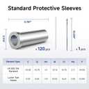 LuckIn 120 Pack Stainless Steel Protector Sleeves Cable Railing Hardware Kit for 1/8" Wire Rope Deck Cable Railing, Wood Posts, T316 Marine Grade Cable Railing Protective Sleeves