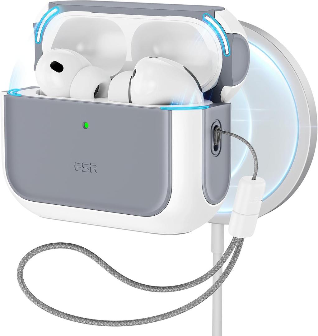 ESR for AirPods Pro 3 Case, Compatible with AirPods Pro Case 3rd Generation (2025), Compatible with MagSafe, Full Drop Protection Cover with Lanyard, White