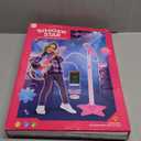 Guitar and Microphone Play Set for Girls,Karaoke Machine with Music&Light,Microphone Toys with Stand,Adjustable Height Guitar Toys for Kids,Toddlers,Child(Red)