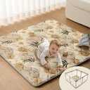 Blissful Diary Baby Play Mats for Floor, 50x50 Playpen Mat, Thick Cushioning Padding Foam Playmat for Baby and Toddlers Infants, Non-Slip & Machine Washable, Earth Tones Design