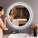 LTFUUAI 24" Round LED Bathroom Mirror with Lights, Front & Back Light