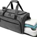 Gym Bag for Men Women, Small Fitness Workout Sports Bag with Wet Pocket & Shoes Compartment, Water Resistant Overnight Weekender Duffel Bag (Grey)
