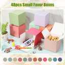 Zhehao 48 Pack Colorful Gift Boxes Small Cardboard Gift Boxes with Lids Bulk 4 x 4 x 4 Inch Square Kraft Cube Paper Box Assemble for Candles Wedding Presents Easy Birthday