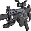 SOFITEN Automatic Sniper Rifle with Tactical Vest Kit, Scope Toy Foam Blaster Dart Toys with 120 Darts IR and Flashlight Shooting Outdoor Activity Game Birthday Xmas Gift for Kids Age 8+ (A1-black)