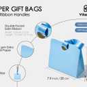 Vitalizart Paper Gift Bags With Ribbon Handles Set of 10 Assorted Colors Bulk Reusable For Gift Wrap Girls Kids Birthday Bridal Shower Party Favors Goodie Bags Candy Christmas 7.87"x3.54"x7.09" Small