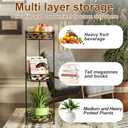 Plant Stand, Heavy Duty Metal Plant Stand Indoor Outdoor, Tall 3 Tiers Plant Shelf for Multiple Plants Pots, Flower Pot Stand for Home, Patio & Garden, Brushed Copper