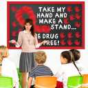 3 x Red Ribbon Week Bulletin Board Supplies Red Hand Drug Free Drugs Bulletin Board Decoration Drugs are a Trick Not a Treat Red Ribbon Week Banner Awareness for School Classroom Charity Event