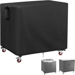 Prep Table Cover for Movable Dining Cart Table, 38inch Outdoor BBQ Cart Cover Bar Tool Cart Covers Cooler Covers - 38"L27"W39"H, Black