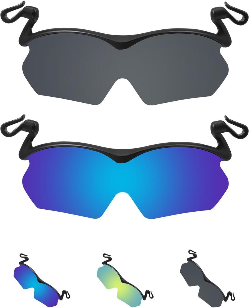 DEECOZY Outdoor Polarized Sunglasses, Clip Cap Sports Sunglasses,UV400 Sunglasses for Mens Womens Fishing Cycling Hiking (Blue+grey)