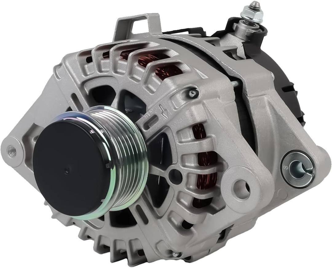 Alternator Fit for Hyundai Accent 2018-2019 Kia Soul 2017-2019 Rio 2018-2019 Seltos 2021 1.6L 130A 12V CW 6-Groove Replace 37300-2B970