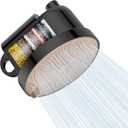 MakeFit Filtered Shower Head - 5 Settings High Pressure Rain Shower Head for Hard Water Softener - Easy Install & Replace - Bathroom Showerhead to Remove Chlorine & Heavy Metals (Matte Black)