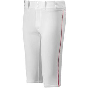 Mizuno Youth Premier Piped Short Baseball Pant (3X-Large, White/Red)
