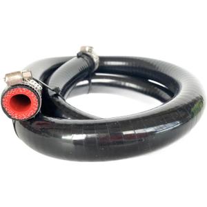 13MM (1/2") X 3.28FT Black High Temp Reinforced Silicone Heater Tubing Hose Radiator Coolant Straight Line(Work Pressure 145PSI/4-ply Reinforced/5MM Thick)+2 Clamp