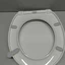 KHE Round Toilet Seat 16.5 Inch, Soft Close Toilet Seat with No-Touch Handle, Quick Release for Easy Cleaning, Non-Slip Bumpers, Durable PP, White