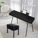 Explore Land Stretchy 88 Keys Piano Keyboard Dust Cover with Music Stand Opening for Digital Electronic Piano (88key, Black)