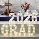 Graduation Decorations 2026 Deals-8 LED Long Marquee Light Up Letters 'Grad 2026' - Graduation Party Decor for Kindergarten Preschool High School College Graduation