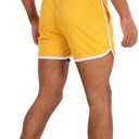 Men's 3.5"-4.5" Inseam Retro Athletic Workout Shorts with Pockets for Bodybuilding, Training, Running (Orange, S)
