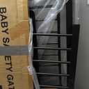 Mumeasy Baby Gate Extra Wide, 29.5-51'' Pressure Mounted Dog Gate with Walk Thru Door, Auto Close Pet Gate for House, Stairs, Doorways,Black