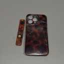 NITITOP Compatible with iPhone 13 Pro Case with Wrist Strap Cute Stylish Leopard Aesthetic Tortoise Amber Design for Women Girls Men Soft TPU Shockproof Protective Cover - Brown Leopard