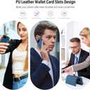 ASAPDOS for Google Pixel 9a Case with Card Holder,PU Leather Shockproof Flip Case with RFID Blocking Card Holder and Kickstand for Men Women Blue