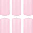 SRG 6 pcs Unscented Pink Round Pillar Candle, Hand Poured Premium Wax Candles 3 Inch x 6 Inch, Home Dcor, Wedding Receptions, Baby Showers, Birthdays, Celebrations, Party Favors & More