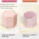 2 x WantGor Velvet Jewelry Ring Box, 3 Slots Hexagon Ring Gift Box Vintage Ring Display Holder Case for Wedding Ceremony Proposal Engagement (Gray)