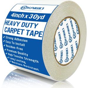 Heavy Duty Carpet Tape Double Sided 4 INx30YD Rug Tape for Area Rugs on Carpet, Perfect Rug Gripper for Holding Area Rugs, Hardwood Floors, Outdoor Rugs, Stair Treads, White.
