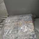 AMADA HOMEFURNISHING 8x10 Washable Area Rug, Low-Profile Large Area Rug with Non-Slip Backing & Durable Edge Binding, Vintage Large Rugs for Living Room, Bedroom, Dining Room (Blue)