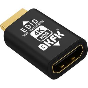 HDMI EDID Emulator, Passthrough Display Adapter, Default Resolution Dummy Plug, Headless Ghost for HDMI Switches, Extenders, AV Receivers, Video Splitters (GM-4K60Hz-default2160P-HDR)