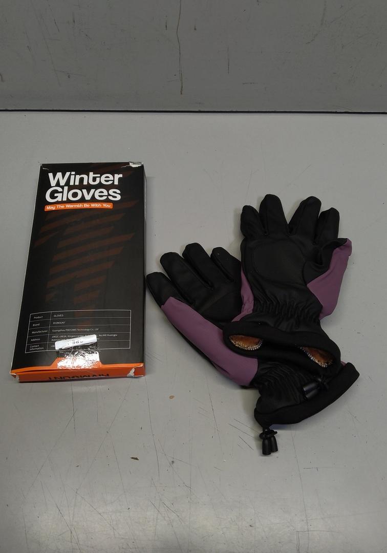 rivmount Winter Waterproof Ski Snow Warm Gloves Women Men, Windproof Cold Weather Thermal with Touchscreen Fingers, for Running Driving Cycling Hiking Biking Outdoor Sports Daily Work (Purple, M)