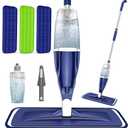 Microfiber Spray Mop for Floors Cleaning: Wet Dry Hardwood Floor Mops with 3 Washable Reusable Pads for Swiffer Powermop - Flat Mop with Sprayer for Tile Wood Laminate Vinyl Marble (Dark Blue)