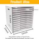 Timisea12 Tier Scrapbook Paper Organizer,White Cardstock A4 Paper Sorter Storage Rack,Scrapbook Organizer for Sizes 13" X 13" X 12.2" for Home Office & Classrooms,White Organizer Storage