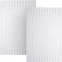 White Classic Luxury Bath Mat Floor Towel Set - Absorbent Cotton Hotel Spa Shower/Bathtub Mats [Not a Bathroom Rug] 22"x34" | 2 Pack | White