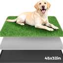 BurgeonNest Dog Grass Pad with Tray 45"x32", Includes Reusable Artificial Turf for Dog Litter Box, Ultra-Absorbent Washable Pee Pad & EVA Material Tray for Balcony, Apartment & Indoor/Outdoor Use