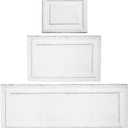 mDesign Microfiber Bath Mat Set - 3 Piece Bathroom Rugs - Non-Slip Floor Mats for After Bath, Shower - Water Absorbent, Machine Washable Bathroom Carpet Rugs - Hydra Collection, Set of 3, Bright White