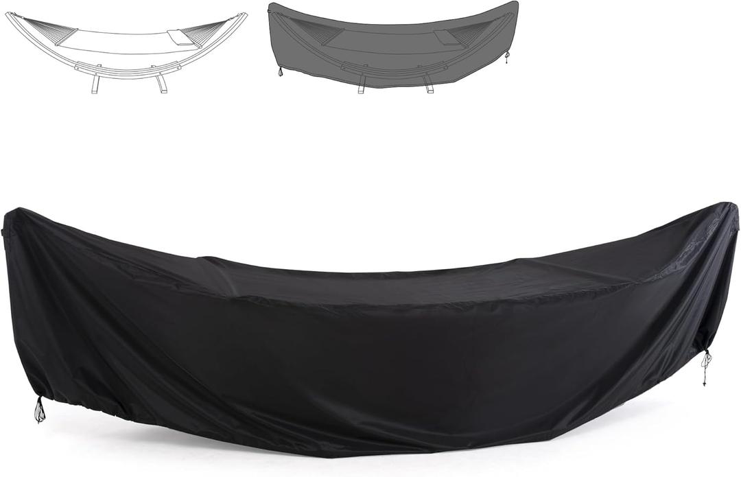 SUNCREAT Hammock Cover, Water-Resistant Polyester Hammock Stand Cover for 14ft Arc Stand, Black