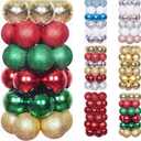 Red Gold Green Christmas Balls Ornaments for Xmas Tree, 30Pcs 60mm Shatterproof Christmas Tree Decorations, 2.36" Hanging Balls Christmas Baubles, Christmas Garland Decor, Wreath Decor