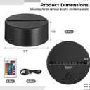 6 Pcs Night LED Lamp Bases, 3D Night Light Stands with Remote Controls & USB Cables, 16 Colors & 4 Modes, USB Powered Decorative Artwork Display Bases for Homes, Shops