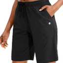 G Gradual Women's 7" / 9" Shorts with Deep Pockets Elastic Waist Bermuda Jersey Long Shorts for Woman Lounge Walking S