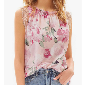 GRACE KARIN Women's Work Chiffon Blouses Casual Tank Tops Short Sleeve Caual Shirts Lace Loose Fit… XL