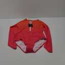ZAFUL Women's Long Sleeve Rash Guard Swimsuit One Piece Zipper Surfing Bathing Suit (Ombre Red), Small