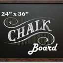 Loddie Doddie Magnetic Chalkboard & Magnet Board - 24 x 36in Rustic Wood Frame - Stain-Resistant Chalkboard Signs - Magnetic Photo & Note Display Board - Easy-Hang Wall Decor & Chalk Calendar