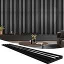 WADILE PVC Wood Grain Wall Panels, Soundproof Wall Covering, Peel and Stick 3D Panels for Interior Decoration, Black with Silver