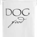 Harry Barker Classic White Dog Food Storage Canister Large, Airtight Stainless Steel Pet Food Container, Holds Up to 40 lbs Dry Dog Food, Kitchen Counter & Pantry Storage - White