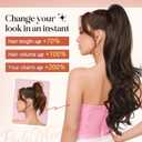 FLUFYMOOZ 26" Ponytail Extension, Long Wavy Curly Claw Clip in Ponytail Hair Extensions, Natural Synthetic Hairpiece for Women Daily Wear(Blonde with White Blonde Highlights)
